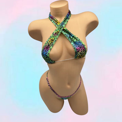 No. 130 Cris Cross Thong Set — Frankie Print Dancer Depot