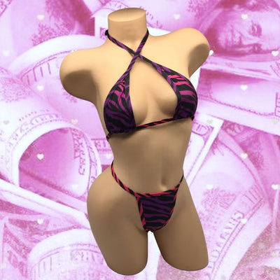 No. 300 Thong Bikini Set — Fruity Stripes Dancer Depot