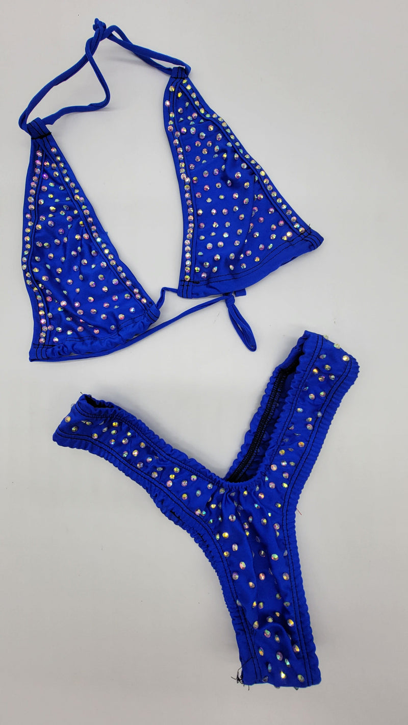One of a Kind Handmade by Andrew- Fantasy Blue two piece Custom Dance Wear Dancewear Dancer Depot